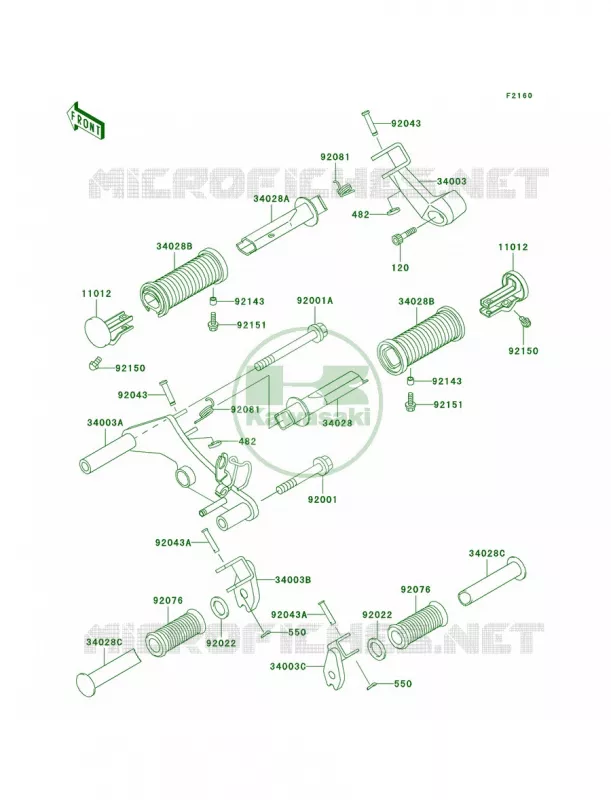Footrests Kawasaki MOTOS 500 2004 Vulcan 500 LTD  EN500-C9