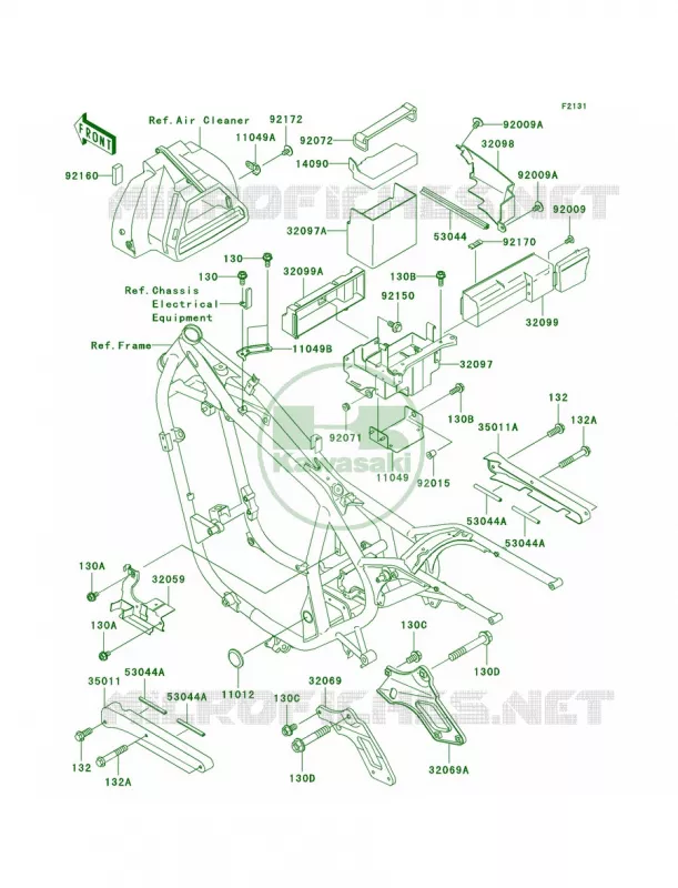 Frame Fittings Kawasaki MOTOS 500 2004 Vulcan 500 LTD  EN500-C9