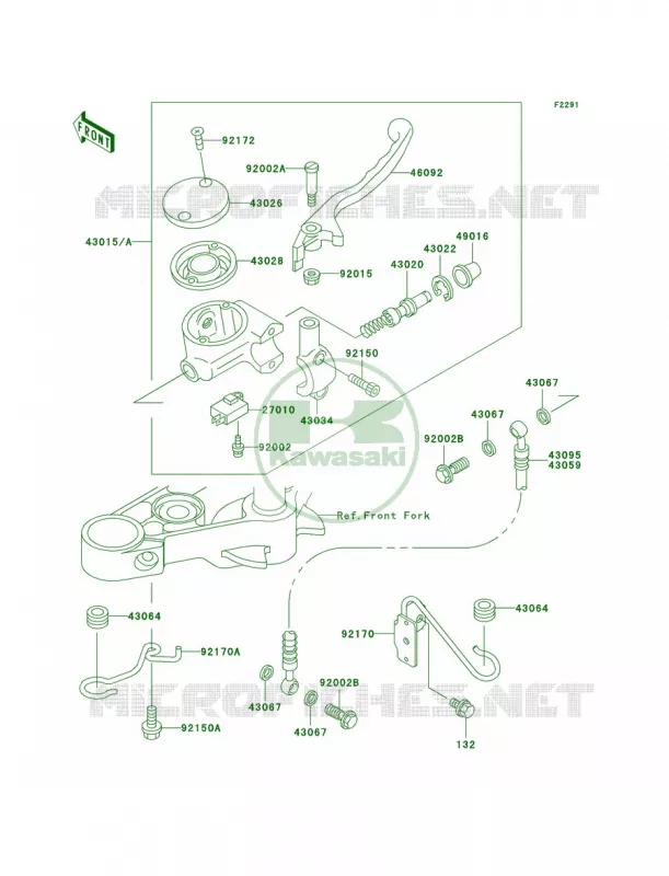 Front Master Cylinder Kawasaki MOTOS 500 2004 Vulcan 500 LTD  EN500-C9