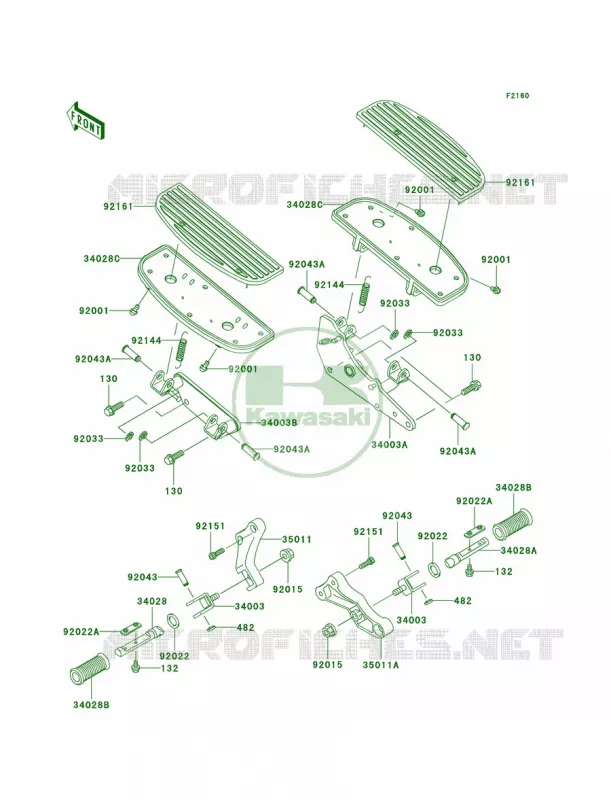 Footrests Kawasaki MOTOS 1500 2004 Vulcan 1500 Classic  VN1500-E7