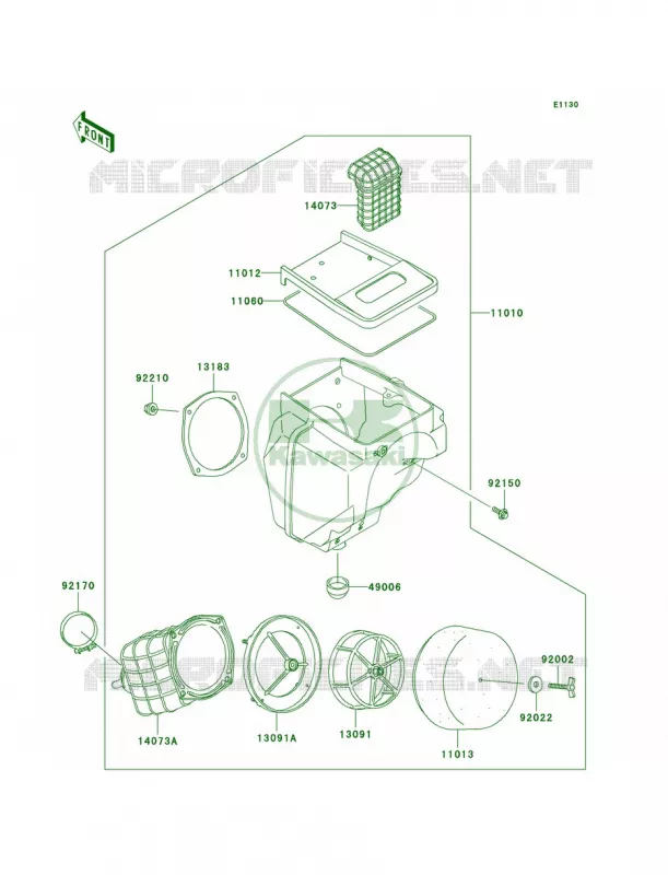 Air Cleaner Kawasaki MOTOS 220 2005 KDX220R  KDX220-A12