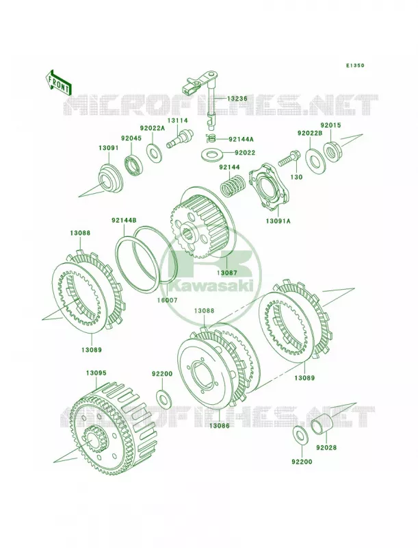 Clutch Kawasaki MOTOS 220 2005 KDX220R  KDX220-A12
