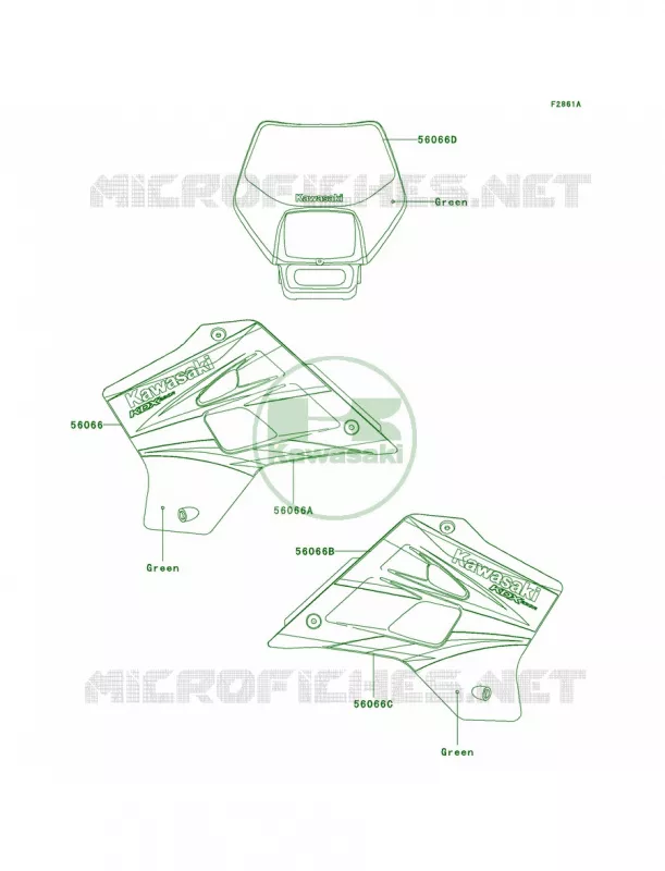 DecalsGreenA11 Kawasaki MOTOS 220 2005 KDX220R  KDX220-A12