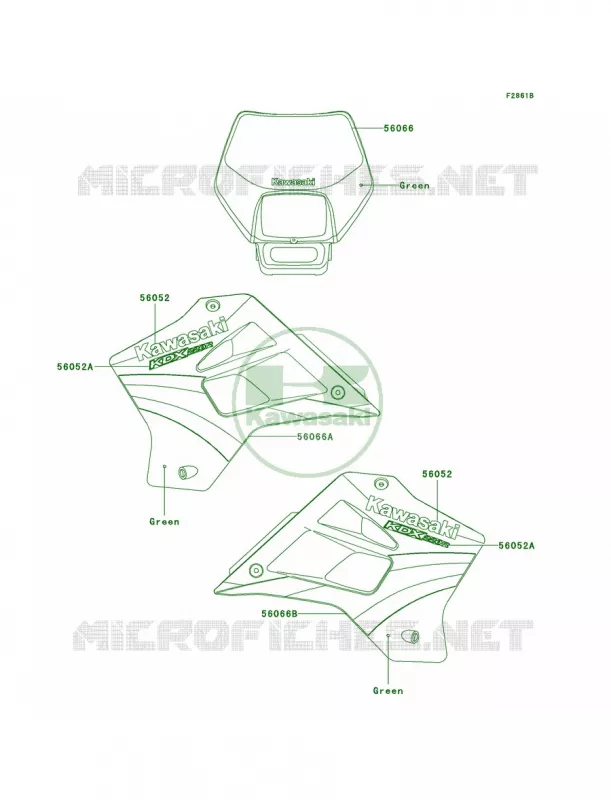 DecalsGreenA12 Kawasaki MOTOS 220 2005 KDX220R  KDX220-A12