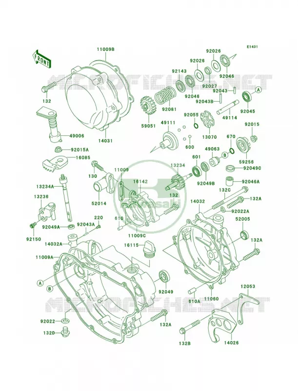 Engine Covers Kawasaki MOTOS 220 2005 KDX220R  KDX220-A12
