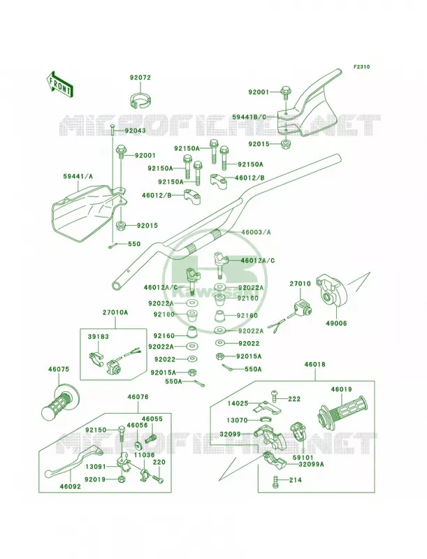 Handlebar Kawasaki MOTOS 220 2005 KDX220R  KDX220-A12