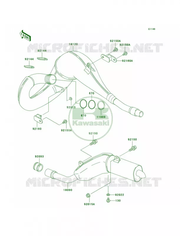 Mufflers Kawasaki MOTOS 220 2005 KDX220R  KDX220-A12