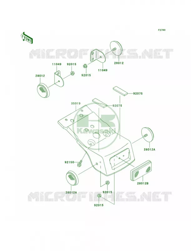ReflectorsCN Kawasaki MOTOS 220 2005 KDX220R  KDX220-A12