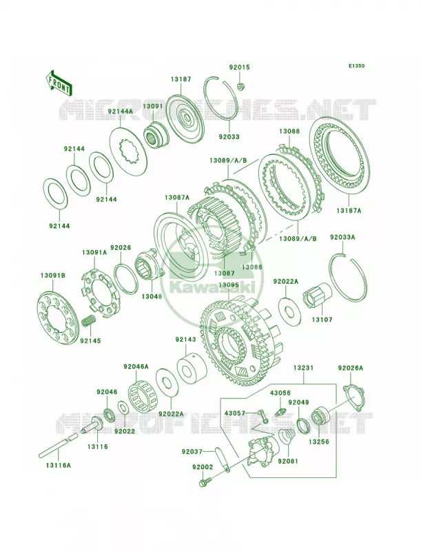 ClutchR1-R3 Kawasaki MOTOS 1500 2004 Vulcan 1500 Drifter  VN1500-R4