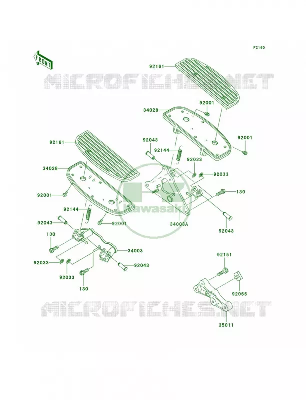 Footrests Kawasaki MOTOS 1500 2004 Vulcan 1500 Drifter  VN1500-R4