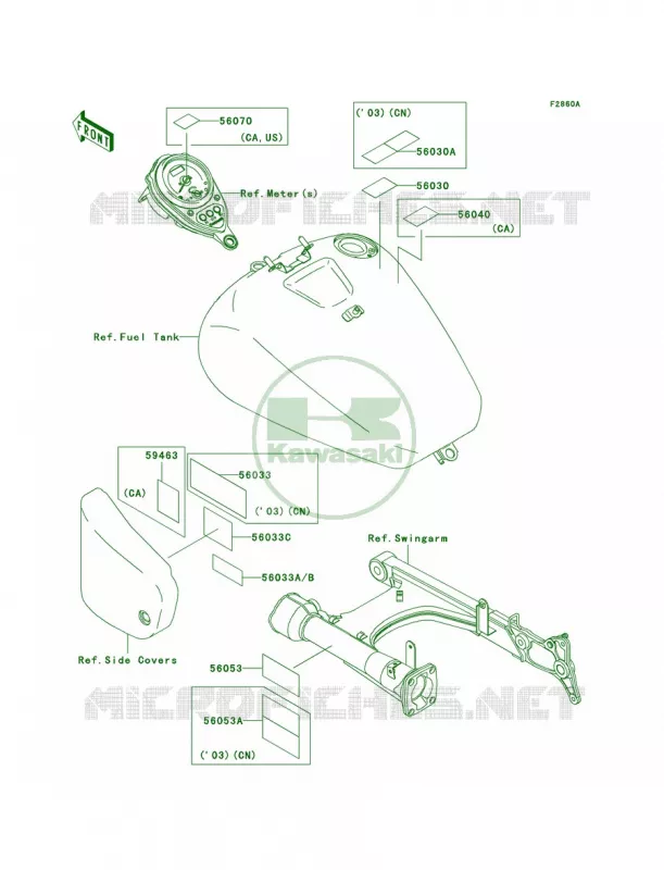 LabelsR3-R5 Kawasaki MOTOS 1500 2004 Vulcan 1500 Drifter  VN1500-R4