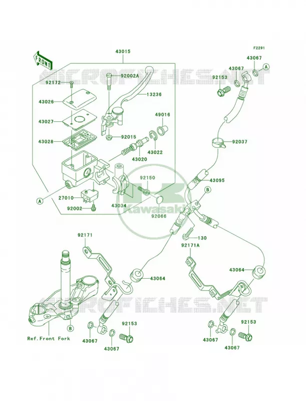 Front Master CylinderA1 Kawasaki MOTOS 2000 2004 Vulcan 2000  VN2000-A1