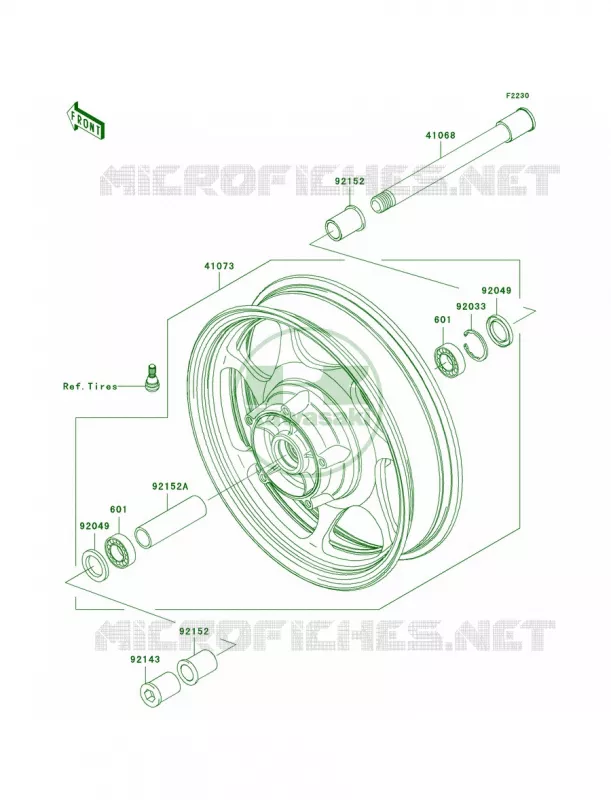 Front Wheel Kawasaki MOTOS 2000 2004 Vulcan 2000  VN2000-A1