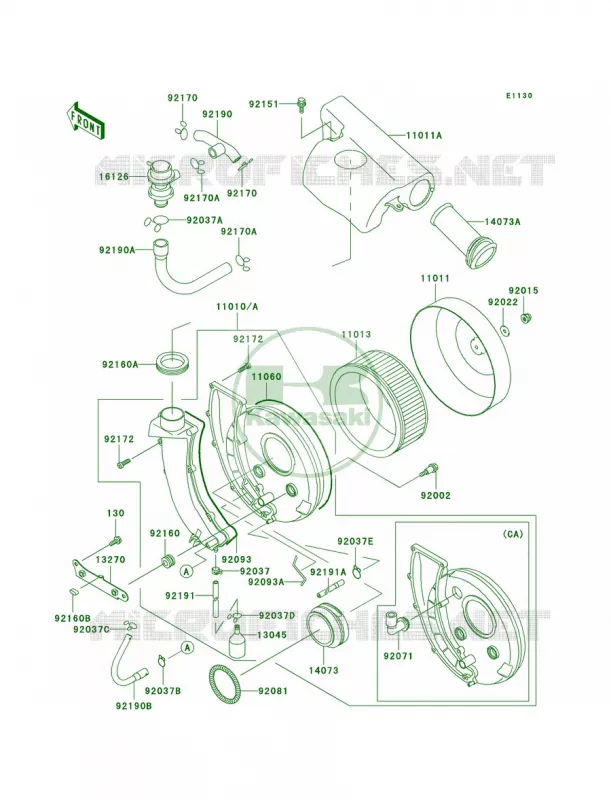 Air Cleaner Kawasaki MOTOS 800 2004 Vulcan 800  VN800-A10