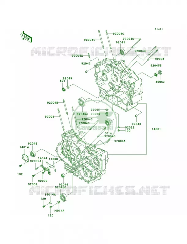 Crankcase Kawasaki MOTOS 800 2004 Vulcan 800  VN800-A10