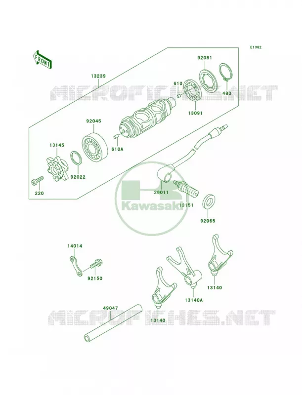 Gear Change DrumShift Forks Kawasaki MOTOS 800 2004 Vulcan 800  VN800-A10