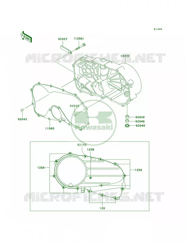 Right Engine Covers Kawasaki MOTOS 800 2004 Vulcan 800  VN800-A10