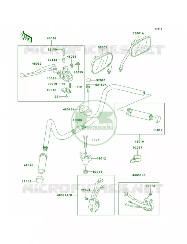 Handlebar Kawasaki MOTOS 800 2004 Vulcan 800 Classic  VN800-B9