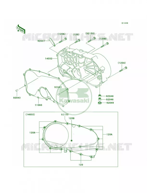 Right Engine Covers Kawasaki MOTOS 800 2004 Vulcan 800 Classic  VN800-B9