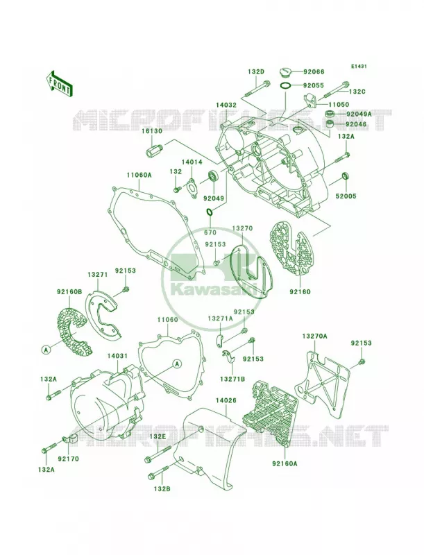 Engine Covers Kawasaki MOTOS 125 2003 Eliminator 125  BN125-A6
