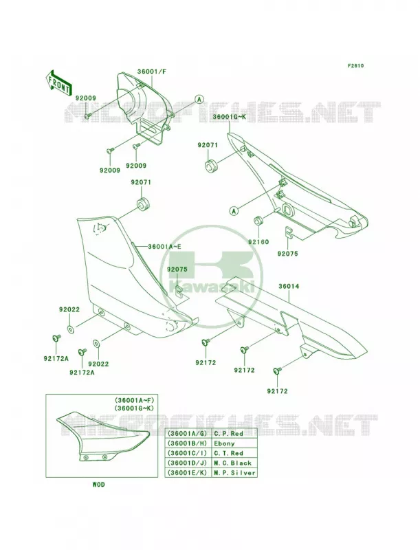 Side CoversChain Cover Kawasaki MOTOS 125 2003 Eliminator 125  BN125-A6