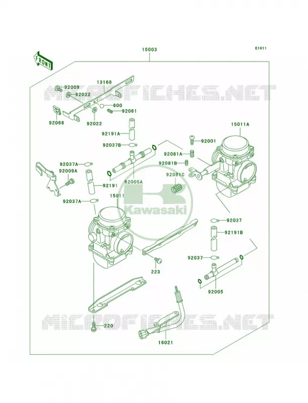 Carburetor Kawasaki MOTOS 500 2003 Vulcan 500 LTD  EN500-C8
