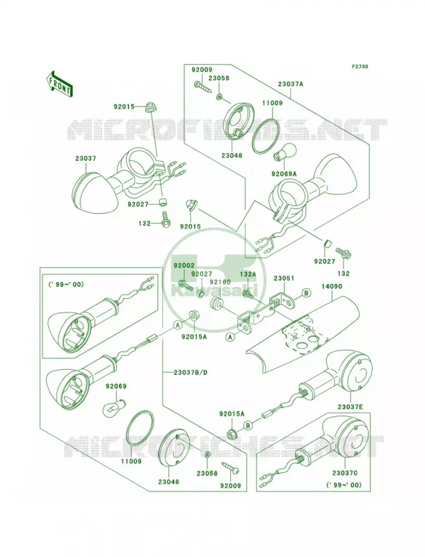 Turn Signals Kawasaki MOTOS 1500 2003 Vulcan 1500 Classic  VN1500-E6