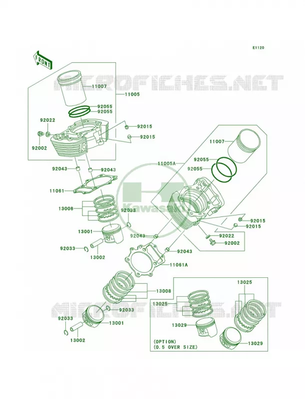 CylinderPistons Kawasaki MOTOS 1500 2003 Vulcan 1500 Mean Streak  VN1500-P2