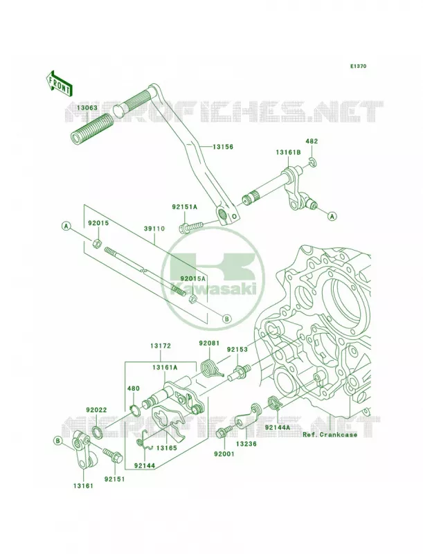 Gear Change Mechanism Kawasaki MOTOS 1500 2003 Vulcan 1500 Mean Streak  VN1500-P2