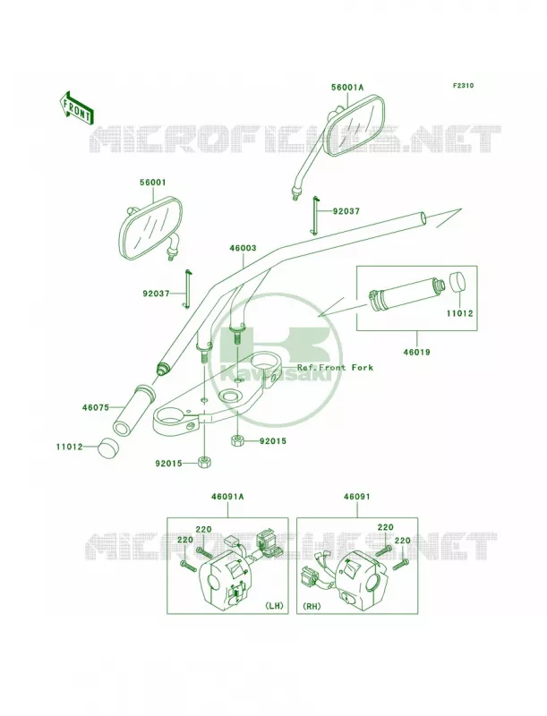 Handlebar Kawasaki MOTOS 1500 2003 Vulcan 1500 Mean Streak  VN1500-P2
