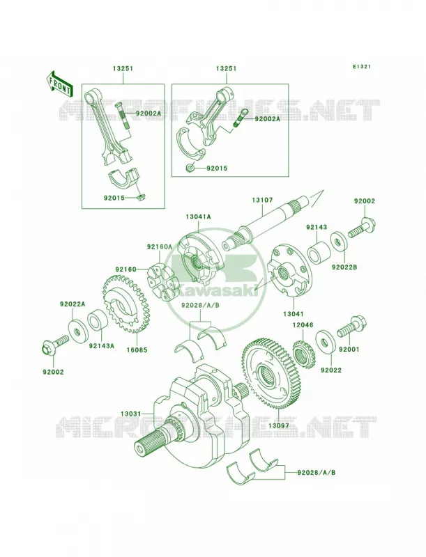 Crankshaft Kawasaki MOTOS 1500 2003 Vulcan 1500 Drifter  VN1500-R3