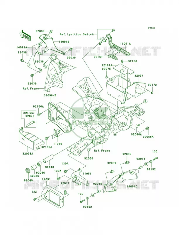 Frame Fittings Kawasaki MOTOS 1500 2003 Vulcan 1500 Drifter  VN1500-R3