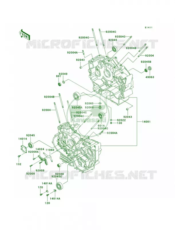 Crankcase Kawasaki MOTOS 800 2003 Vulcan 800 Classic  VN800-B8