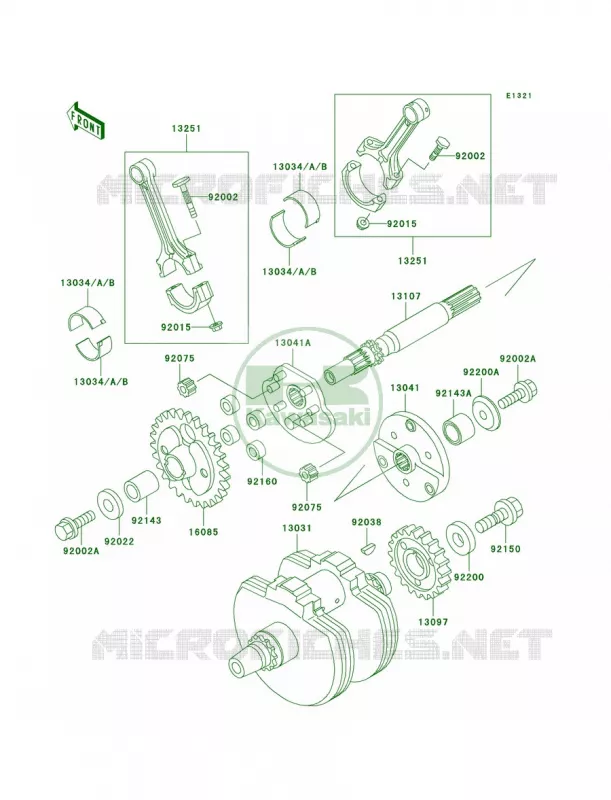 Crankshaft Kawasaki MOTOS 800 2003 Vulcan 800 Classic  VN800-B8
