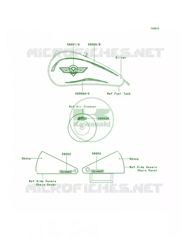 DecalsM.C.SilverVN800-B9US Kawasaki MOTOS 800 2003 Vulcan 800 Classic  VN800-B8