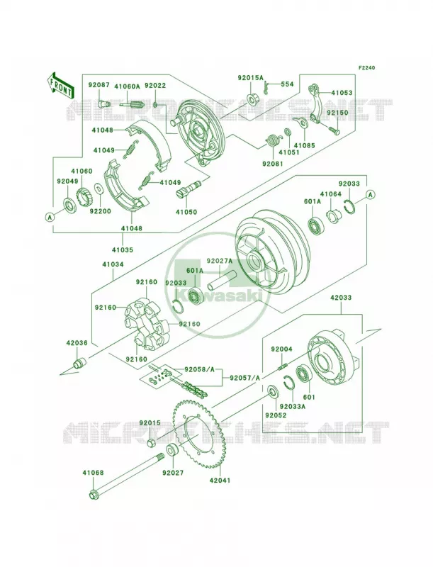 Rear WheelChain Kawasaki MOTOS 800 2003 Vulcan 800 Classic  VN800-B8