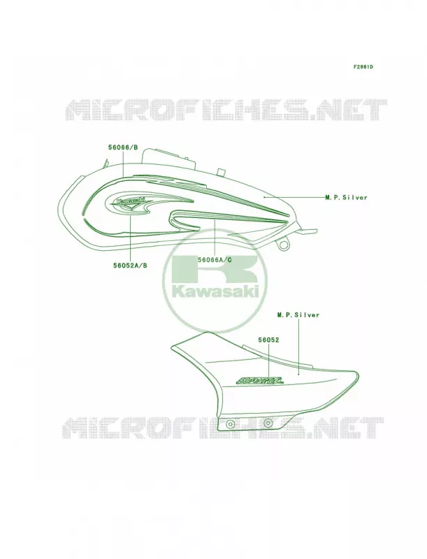 DecalsSilverA7 Kawasaki MOTOS 125 2002 Eliminator 125  BN125-A5