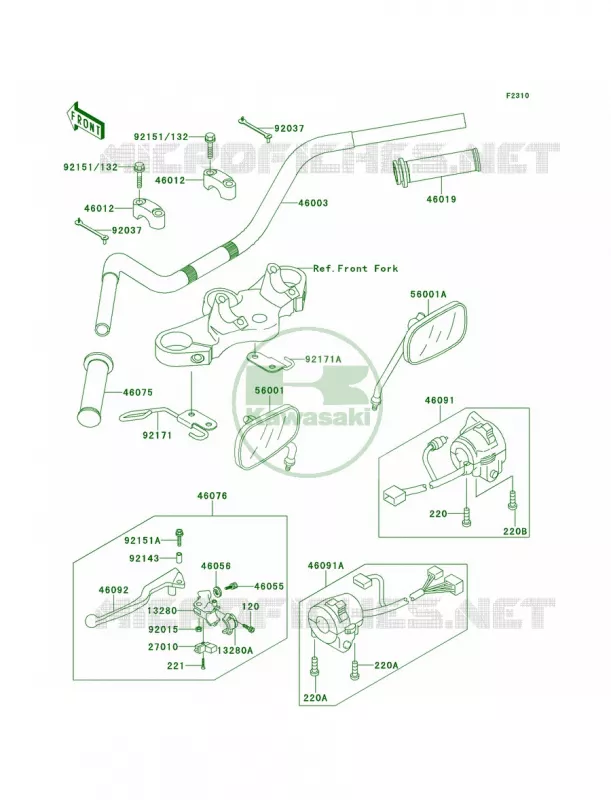 Handlebar Kawasaki MOTOS 650 2002 W650  EJ650-A4