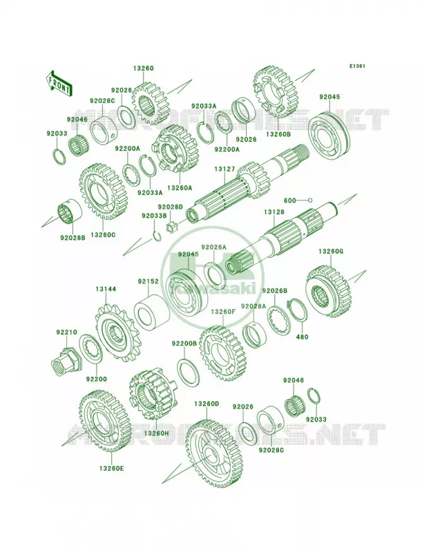 Transmission Kawasaki MOTOS 650 2002 W650  EJ650-A4