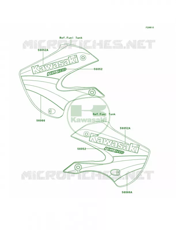 DecalsA4 Kawasaki MOTOS 110 2005 KLX110  KLX110-A4