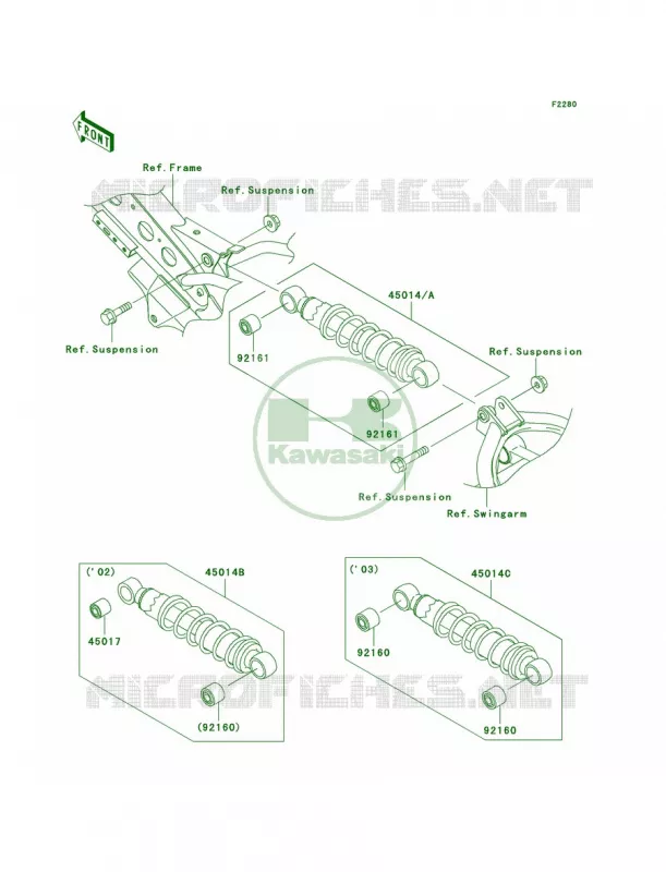 Shock Absorbers Kawasaki MOTOS 110 2005 KLX110  KLX110-A4