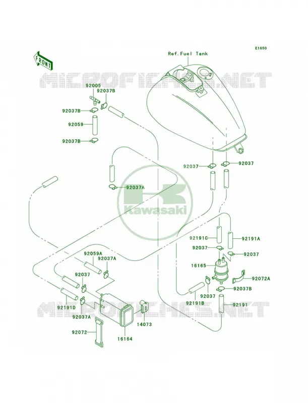 Fuel Evaporative SystemCA Kawasaki MOTOS 1500 2002 Vulcan 1500 Classic  VN1500-E5