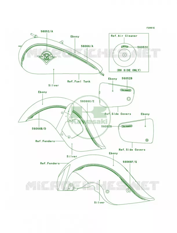 DecalsSilverEbonyR4R5 Kawasaki MOTOS 1500 2002 Vulcan 1500 Drifter  VN1500-R2