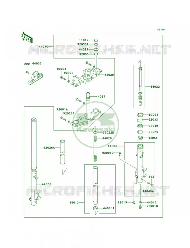 Front Fork Kawasaki MOTOS 750 2002 Vulcan 750  VN750-A18