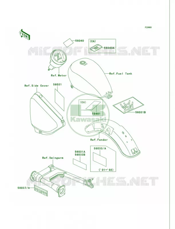Labels Kawasaki MOTOS 750 2002 Vulcan 750  VN750-A18