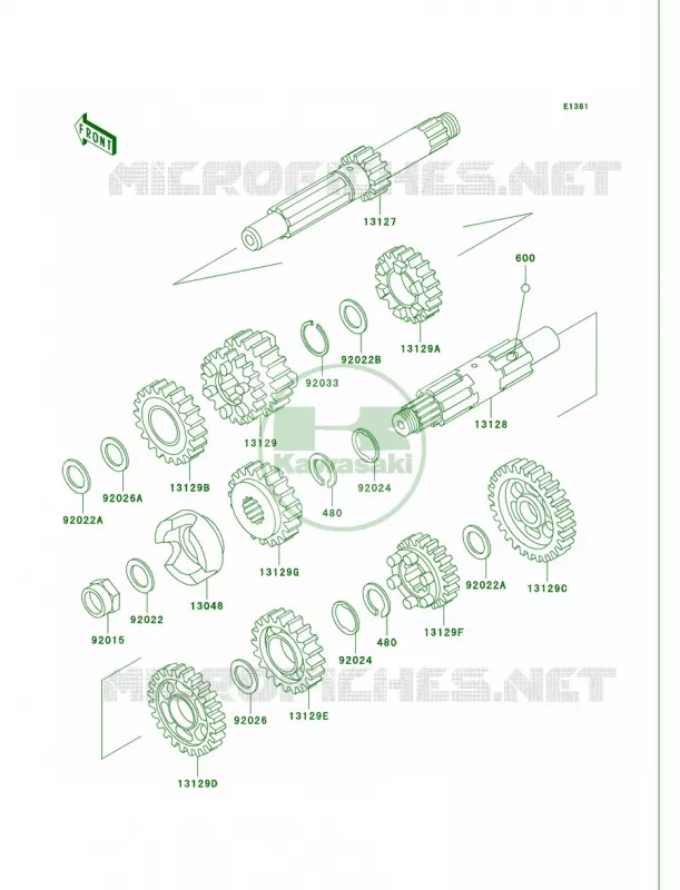 Transmission Kawasaki MOTOS 750 2002 Vulcan 750  VN750-A18
