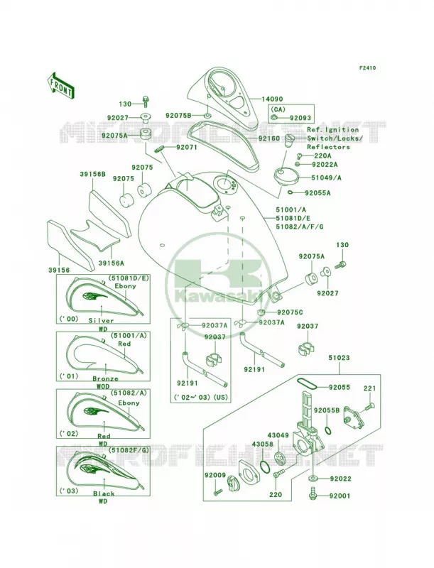 Fuel Tank Kawasaki MOTOS 800 2002 Vulcan 800  VN800-A8