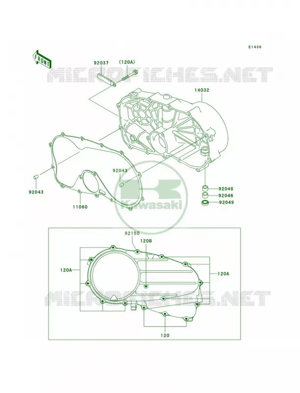 Right Engine Covers Kawasaki MOTOS 800 2002 Vulcan 800  VN800-A8