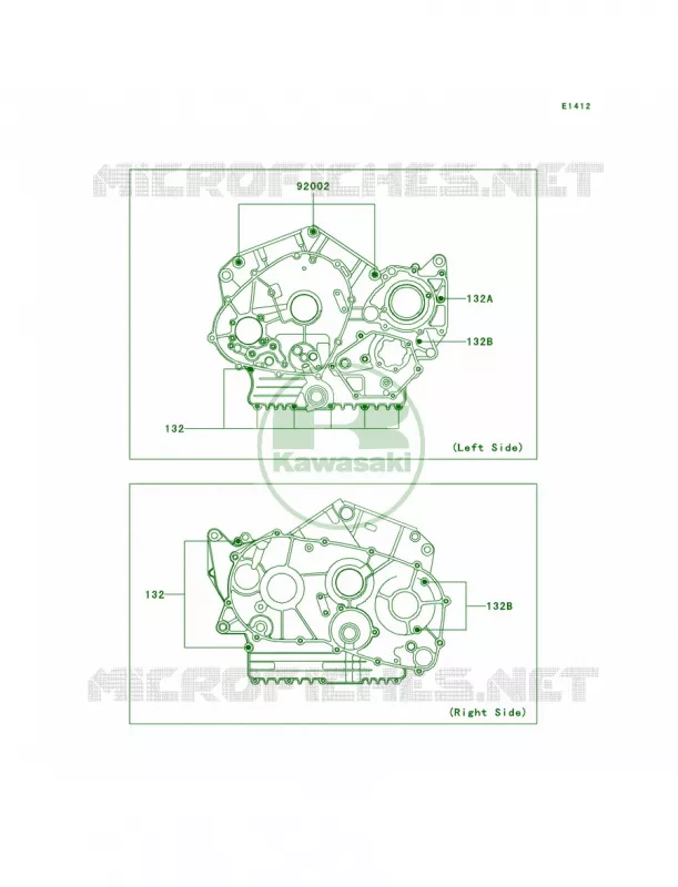 Crankcase Bolt Pattern Kawasaki MOTOS 800 2002 Vulcan 800 Classic  VN800-B7