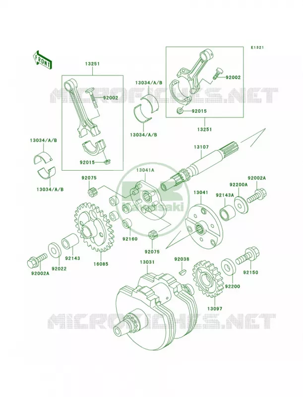 Crankshaft Kawasaki MOTOS 800 2002 Vulcan 800 Classic  VN800-B7